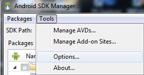 Android SDK Manager代理設定