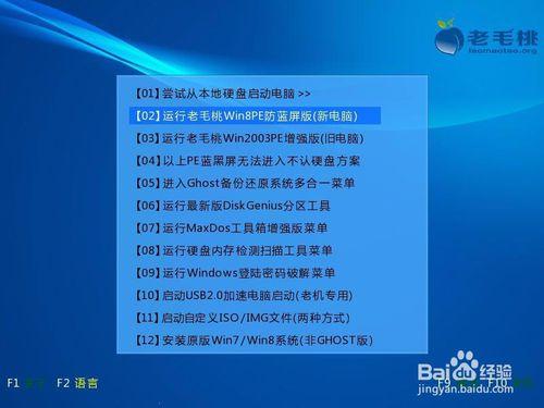 如何用老毛桃裝機版啟動鍵盤代替滑鼠