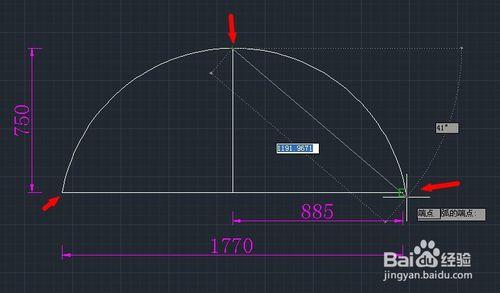 CAD已知弧長和直角邊長，如何畫弧？