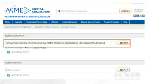 如何在ASME資料庫上檢索論文？