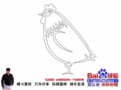 劉立巨集十二生肖卡通剪紙 雞054