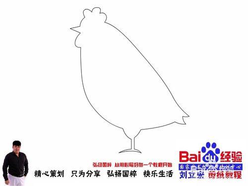 劉立巨集十二生肖卡通剪紙 雞051