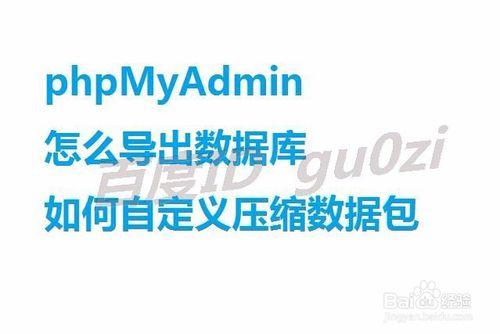 phpMyAdmin怎麼匯出資料庫如何自定義壓縮資料包