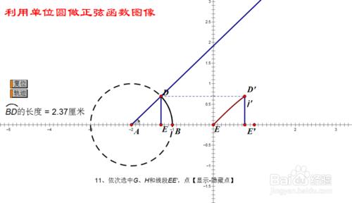 幾何畫板中用單位圓畫正弦函式的影象動態圖