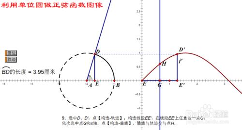 幾何畫板中用單位圓畫正弦函式的影象動態圖