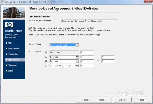 loadrunner中Analysis怎麼設定SLA閾值