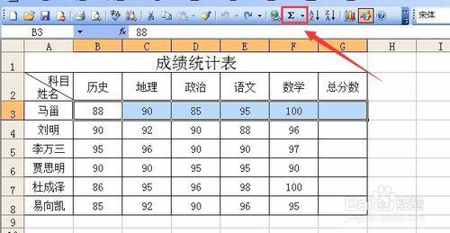 excel自動求和的應用