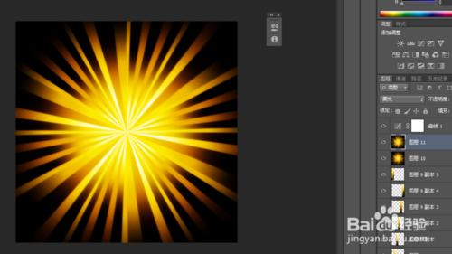使用ps製作一個金黃色光芒效果的放射圖案