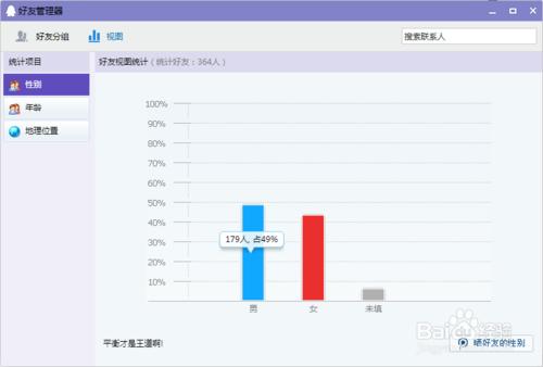 怎麼檢視QQ好友的男女比例