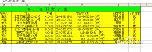 用excel製作客 戶 資 料 統 計 表