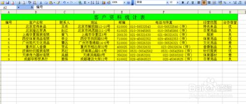 用excel製作客 戶 資 料 統 計 表