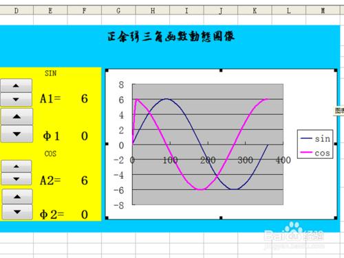 如何利用excel製作動態正餘弦函式影象