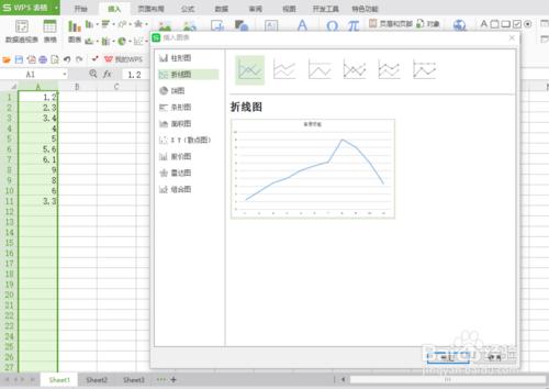 如何使用WPS表格畫折線圖