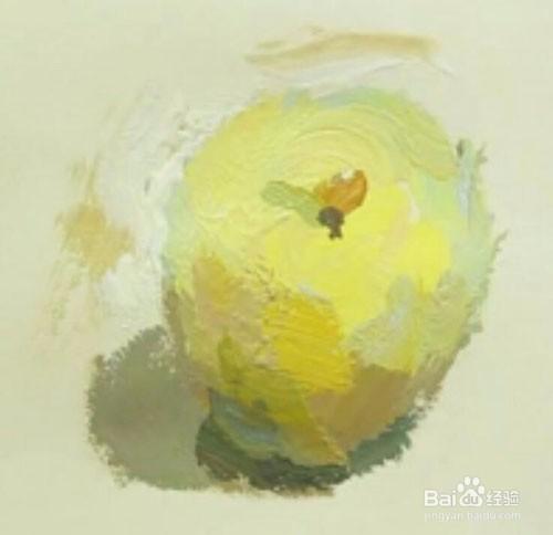 色彩靜物畫法之黃蘋果的步驟