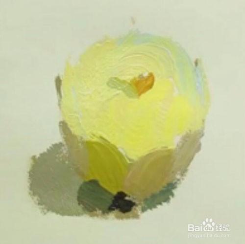 色彩靜物畫法之黃蘋果的步驟