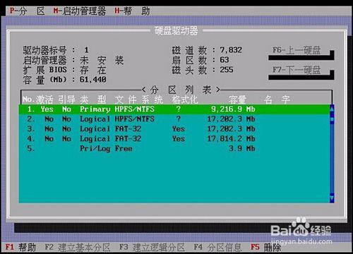 硬碟分割槽工具SFDISK教程