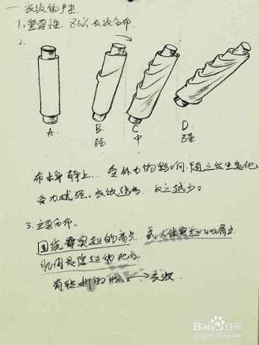 【具象教學法】——速寫中衣紋的分佈及規律