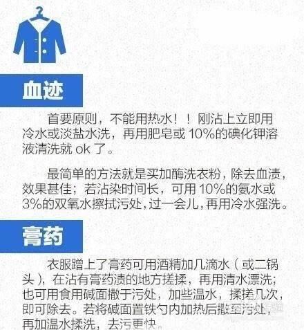 如何巧妙洗掉衣服上的各種汙漬？