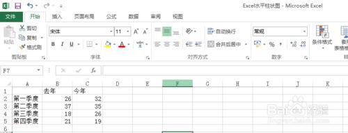 Excel中如何插入分佈在縱座標兩側的水平柱狀圖