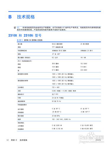 【說明書】惠普2310TI液晶示器（二）