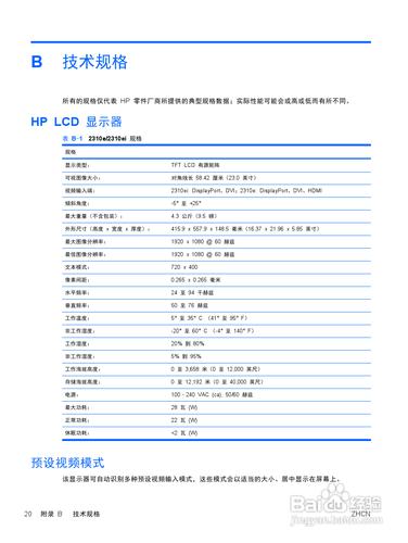 【說明書】惠普2310ei液晶示器（二）