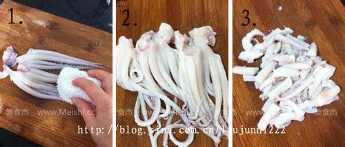 韭苔炒魷魚須的作法