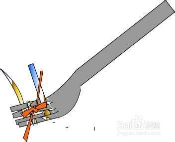利用叉子做小花