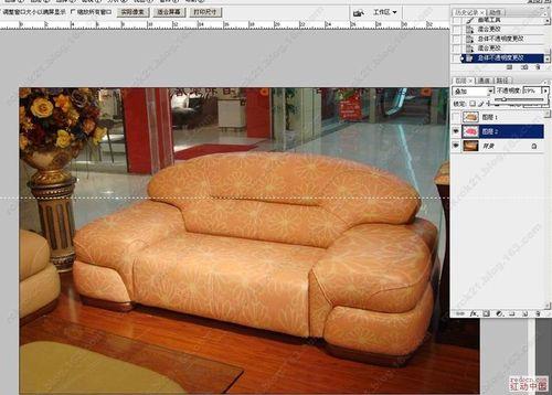 PhotoShop消失點濾鏡快速為沙發換花紋
