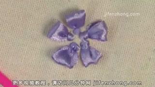 絲帶繡針法之花葉繡2