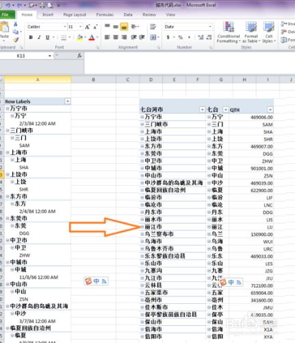 資料透視表如何讓多個行標籤並列顯示？