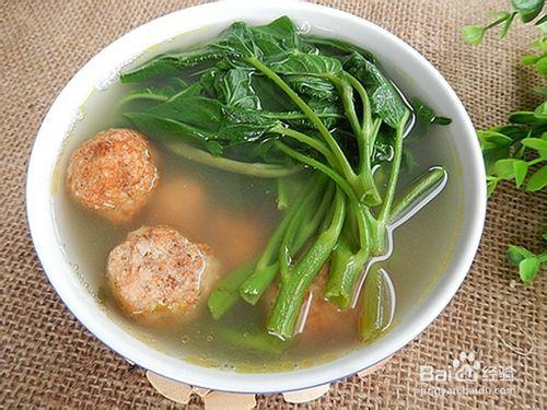 簡單易做：空心菜肉圓湯