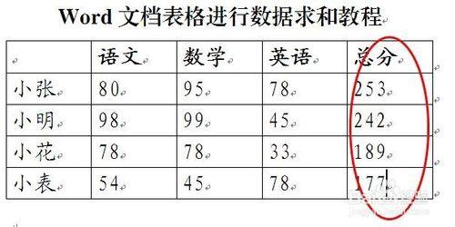 word表格怎麼進行求和