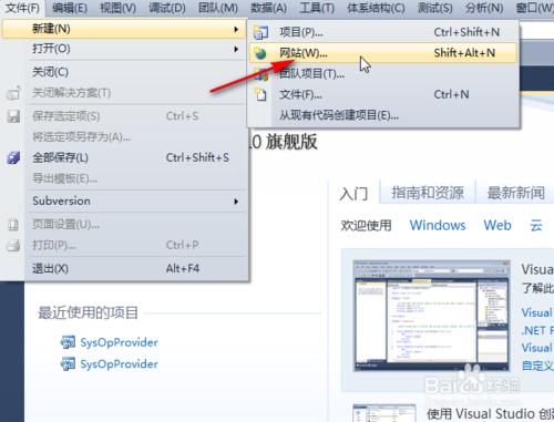 VS2010怎麼新建站點發布並訪問：[1]新建網站
