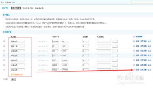 discuz論壇怎麼設定使用者組許可權