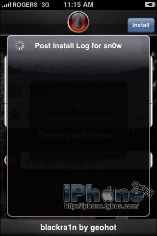黑雨Blackra1n RC3越獄解鎖iPhone 3G, 3GS(Win)
