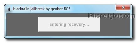 黑雨Blackra1n RC3越獄解鎖iPhone 3G, 3GS(Win)