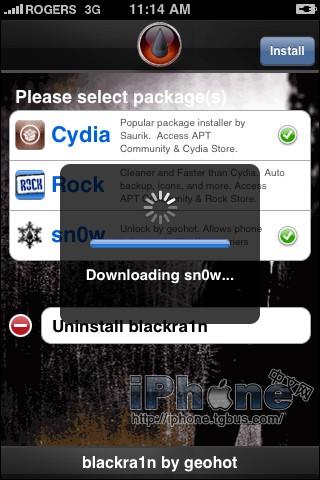 黑雨Blackra1n RC3越獄解鎖iPhone 3G, 3GS(Win)