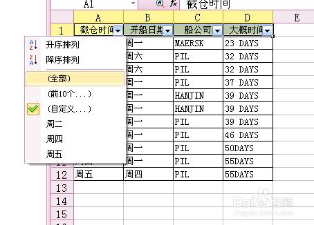 怎麼使用表格中的篩選功能