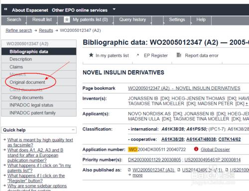 歐洲專利局免費下載專利和同族專利的方法