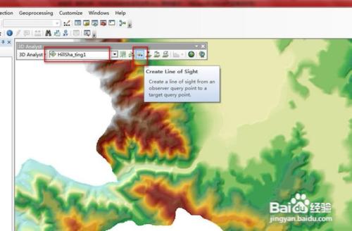 ArcGIS之等高線 陰影面積，可視性分析 地形剖面