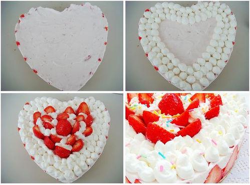 情人節自制小甜蜜，草莓奶油蛋糕