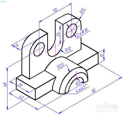 CAD中怎麼畫三維模型的等軸測圖