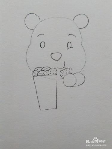 兒童簡筆畫教程之小熊吃餅乾步驟