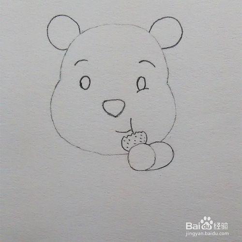 兒童簡筆畫教程之小熊吃餅乾步驟