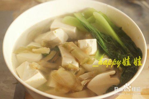 清淡可口的榨菜青菜豆腐湯簡單做法