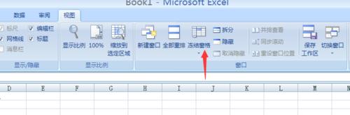 如何使用excel2007凍結窗格將資料分開