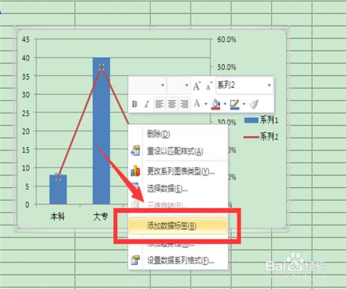 Excel中如何在柱狀圖中新增百分比的折線圖